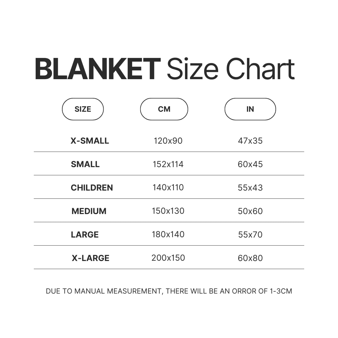 Blanket Size Chart - Sleep Token Band Store