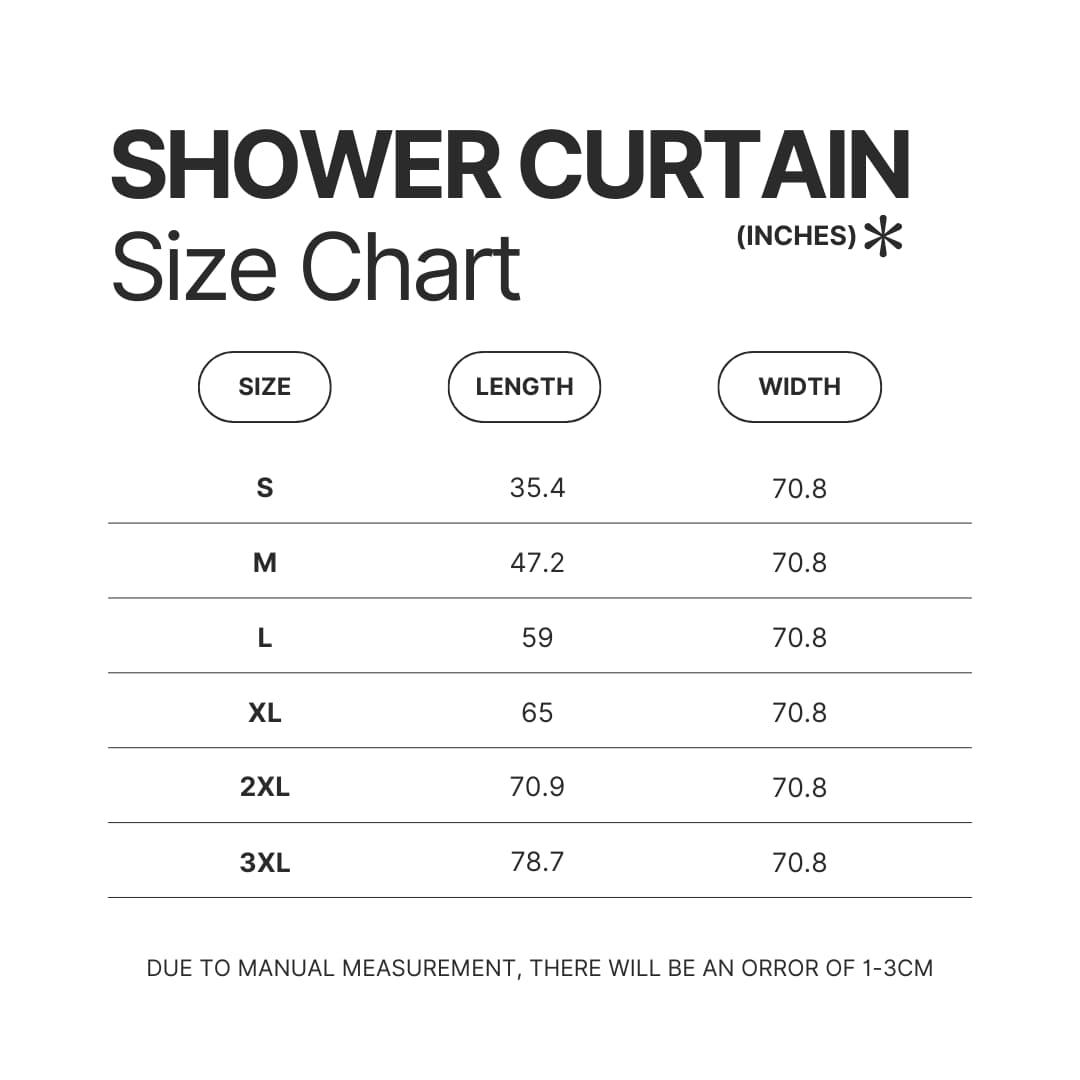 Shower Curtain Size Chart - Sleep Token Band Store